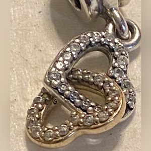 Pandora interlocking hearts spacer for bracelet or a pendant for necklace (94)
